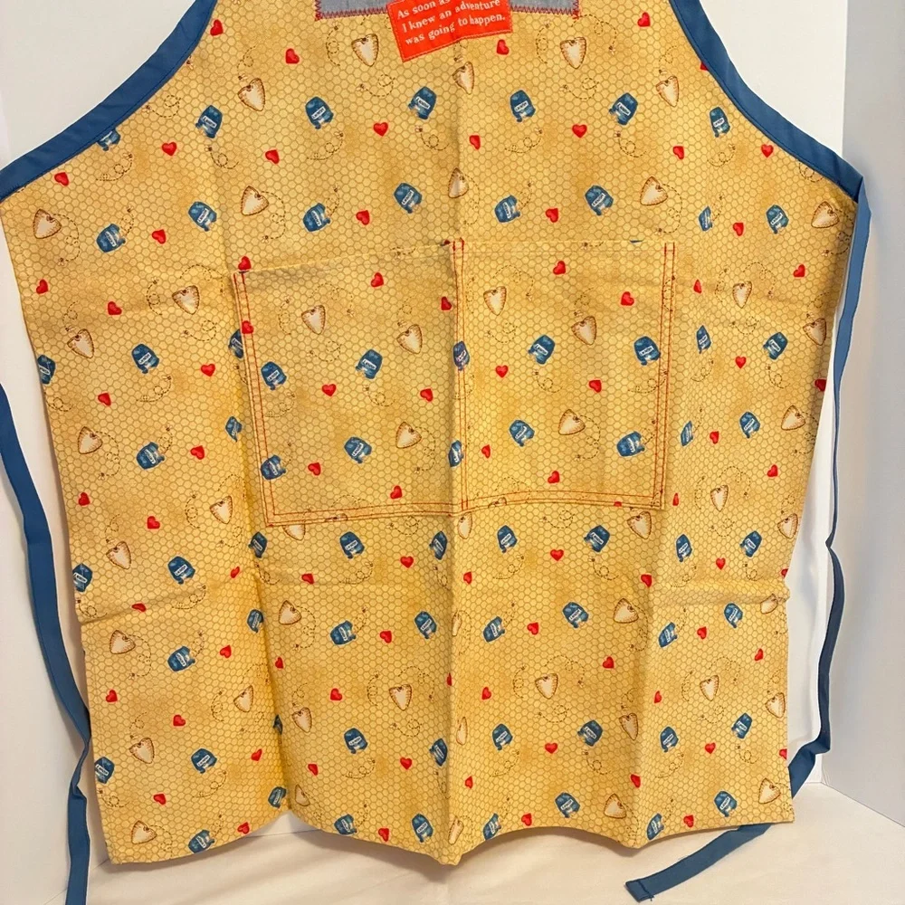 Disney Winnie the Pooh Tigger Piglet Honey Pot Cooking Apron Yellow Adult Size